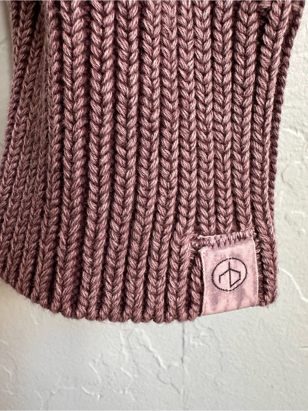 rag & bone Mens Dexter Aran Cable Knit Crewneck Sweater Mauve Medium Luxe Preppy